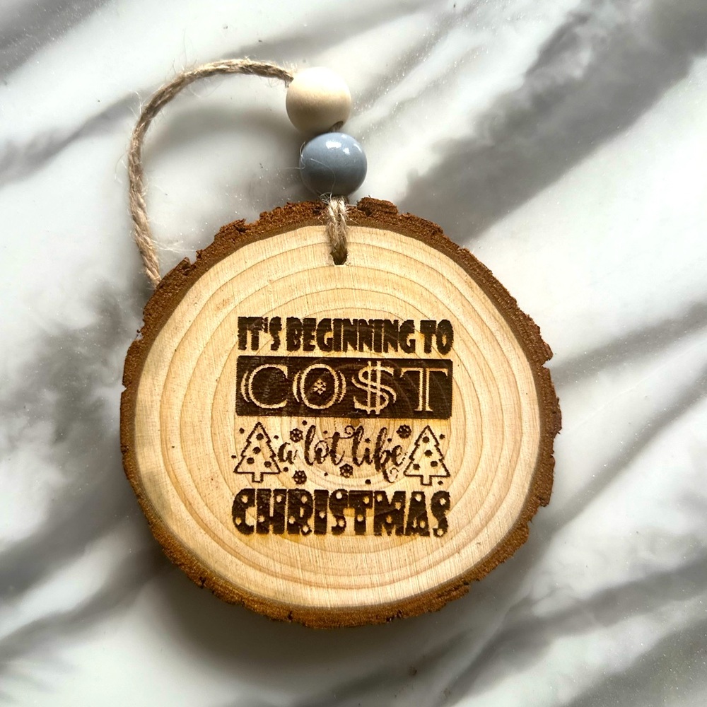 Wood Burned Wood Ornament, Cost Like Christmas Ornament